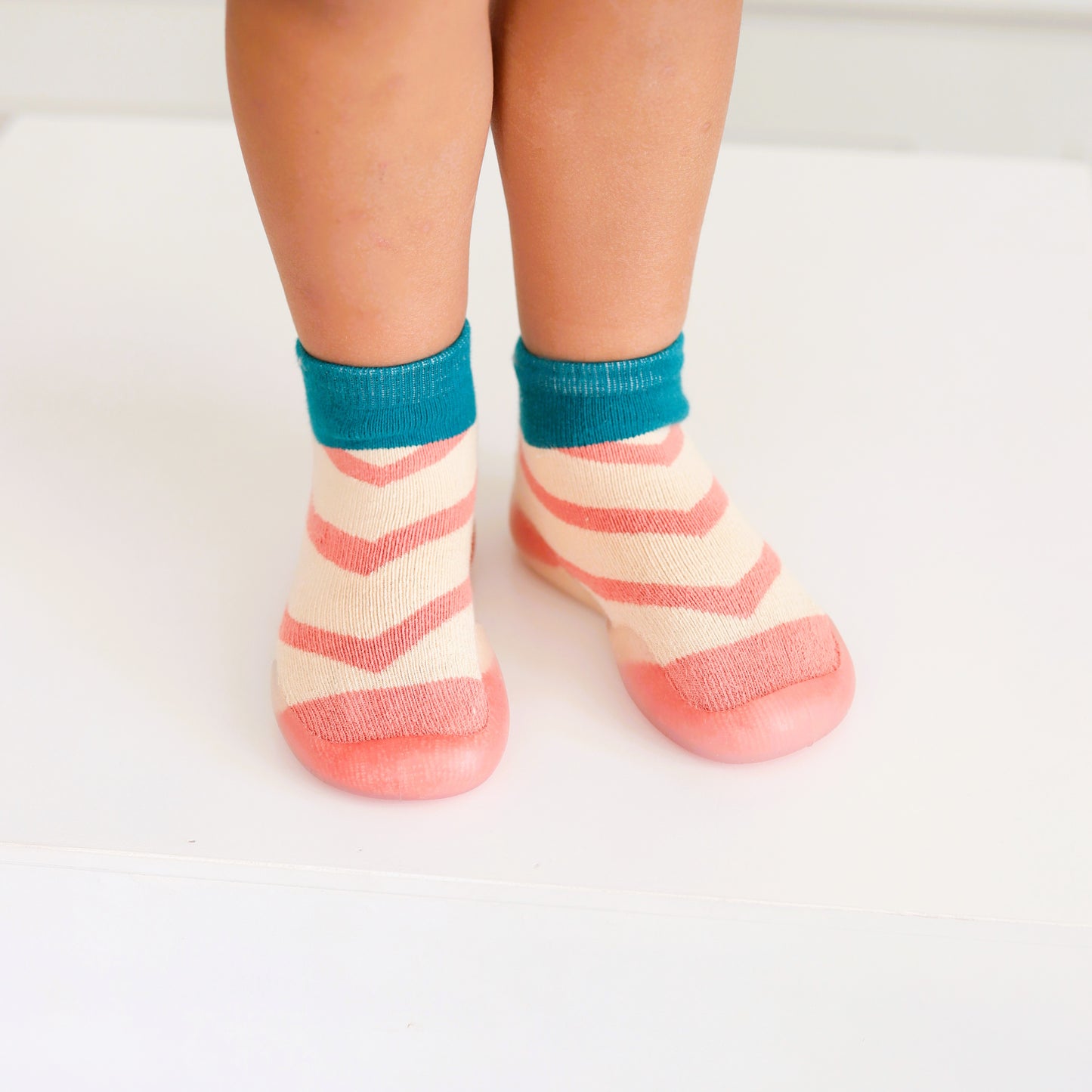 Scarpe calzino per bambini (zebra / rosa - blu acqua)