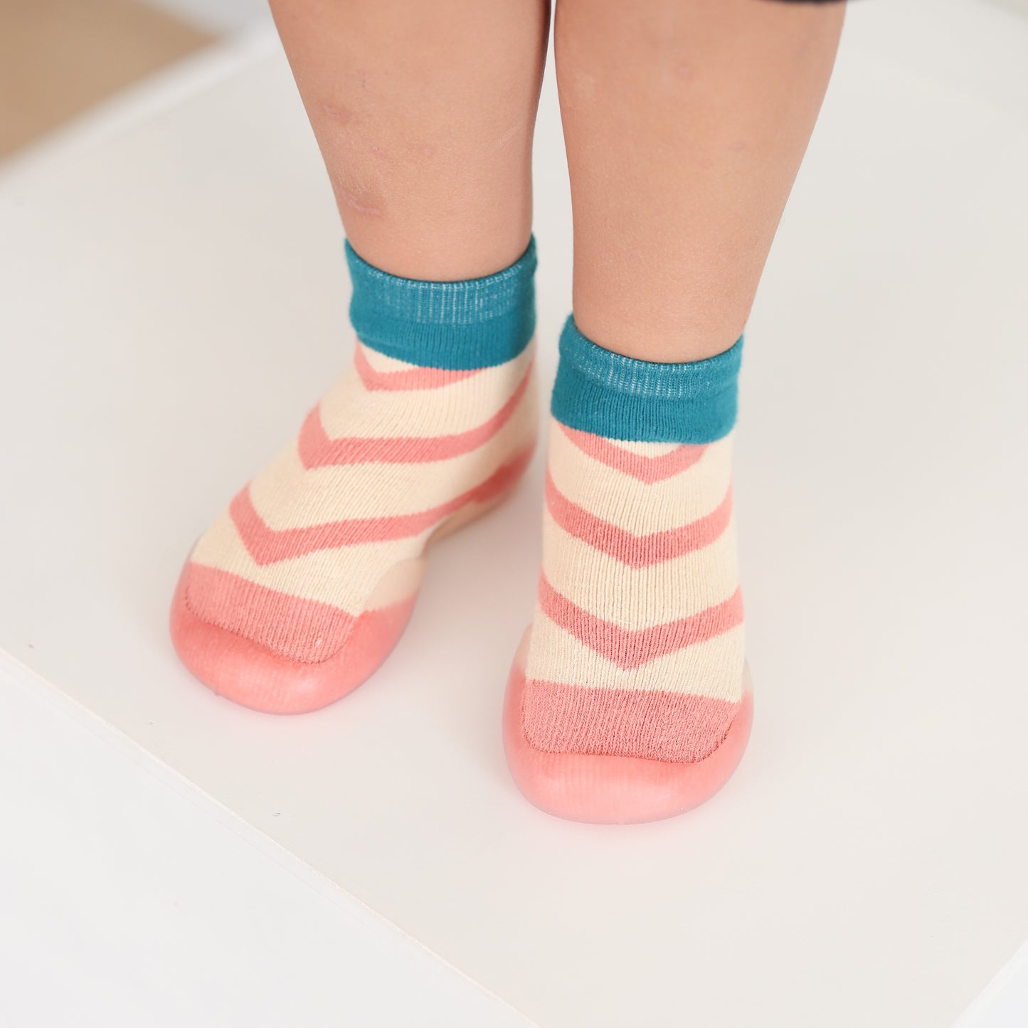 Scarpe calzino per bambini (zebra / rosa - blu acqua)