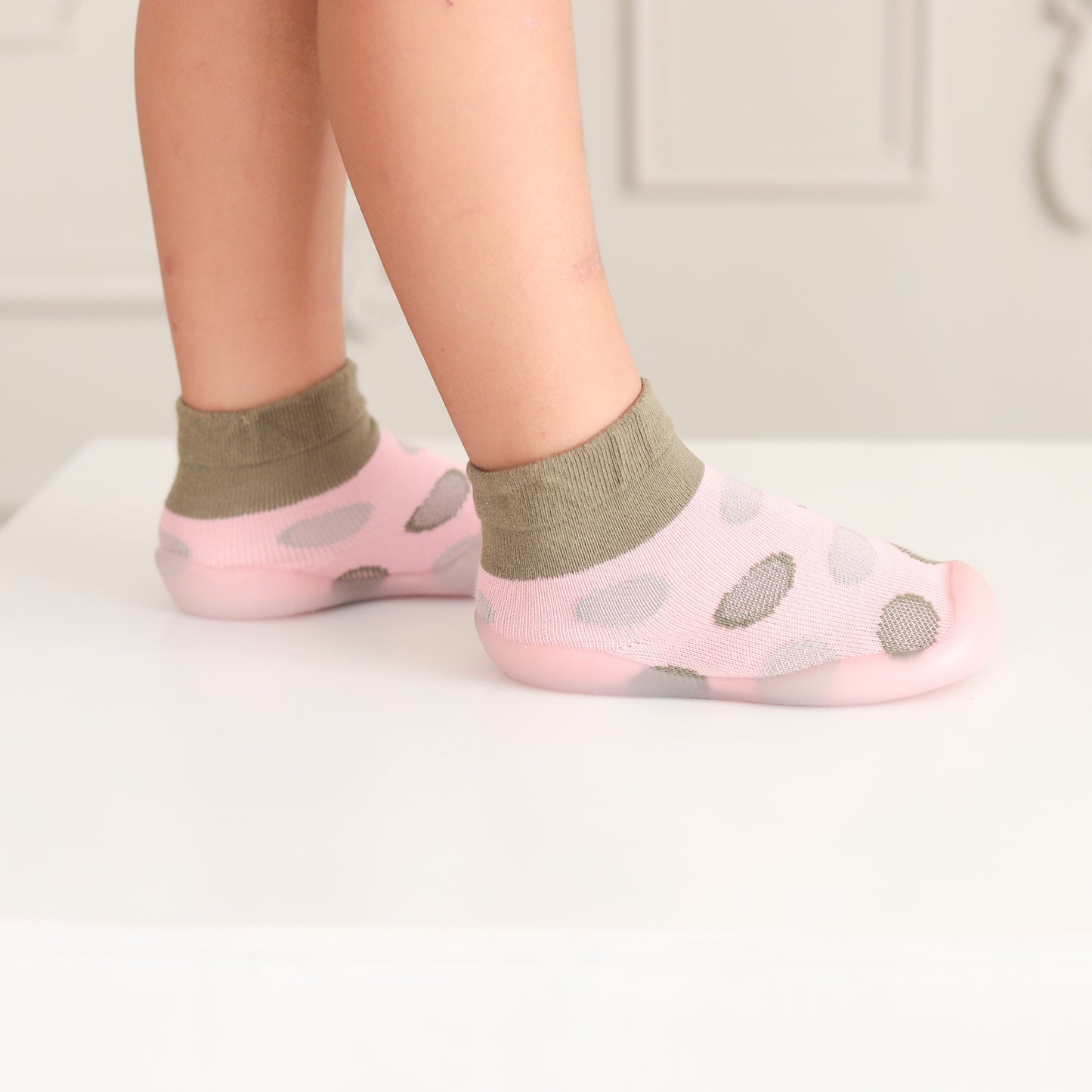 Scarpe calzino per bambini (rosa coriandoli)