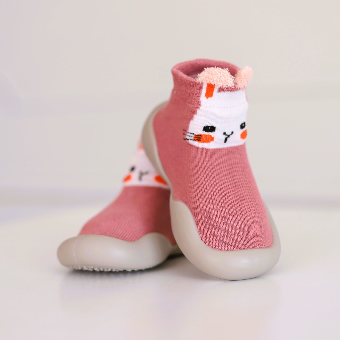 Scarpe calzino per bambini (coniglietto rosa)