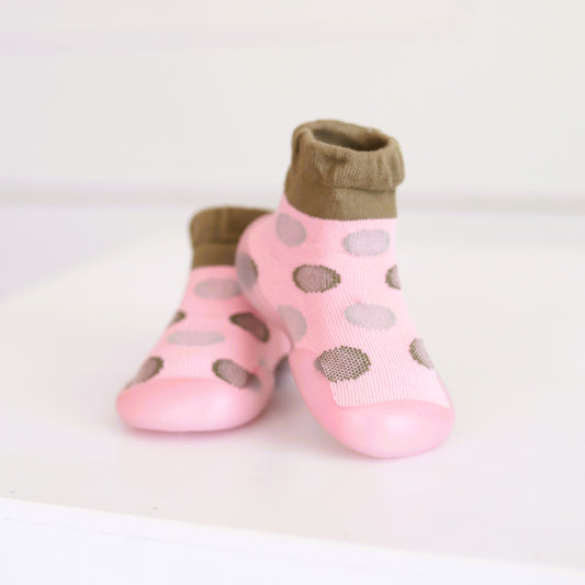 Scarpe calzino per bambini (rosa coriandoli)