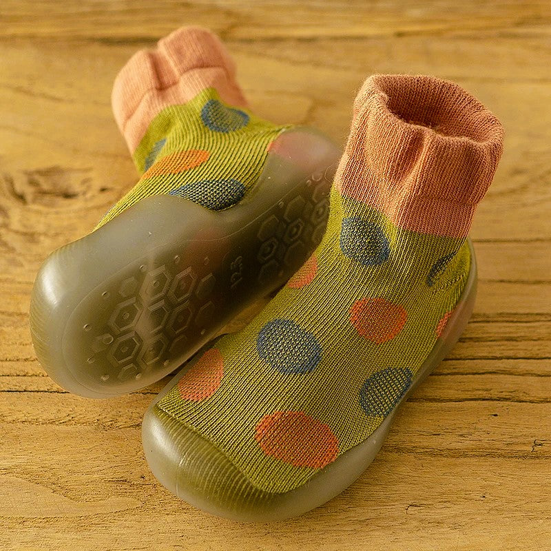 Scarpe calzino per bambini (verde coriandoli)