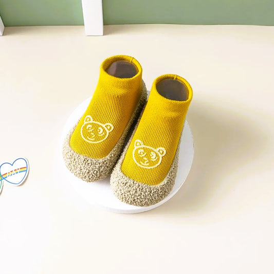 Scarpe calzino per bambini (orso giallo curry)